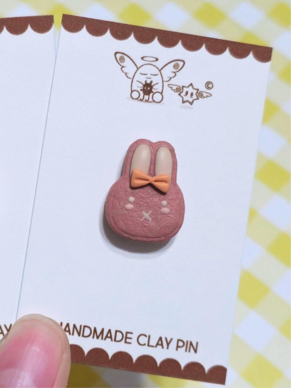 Kawaii Mini Rabbit Head Cracker Cookies, Polymer Clay Pins