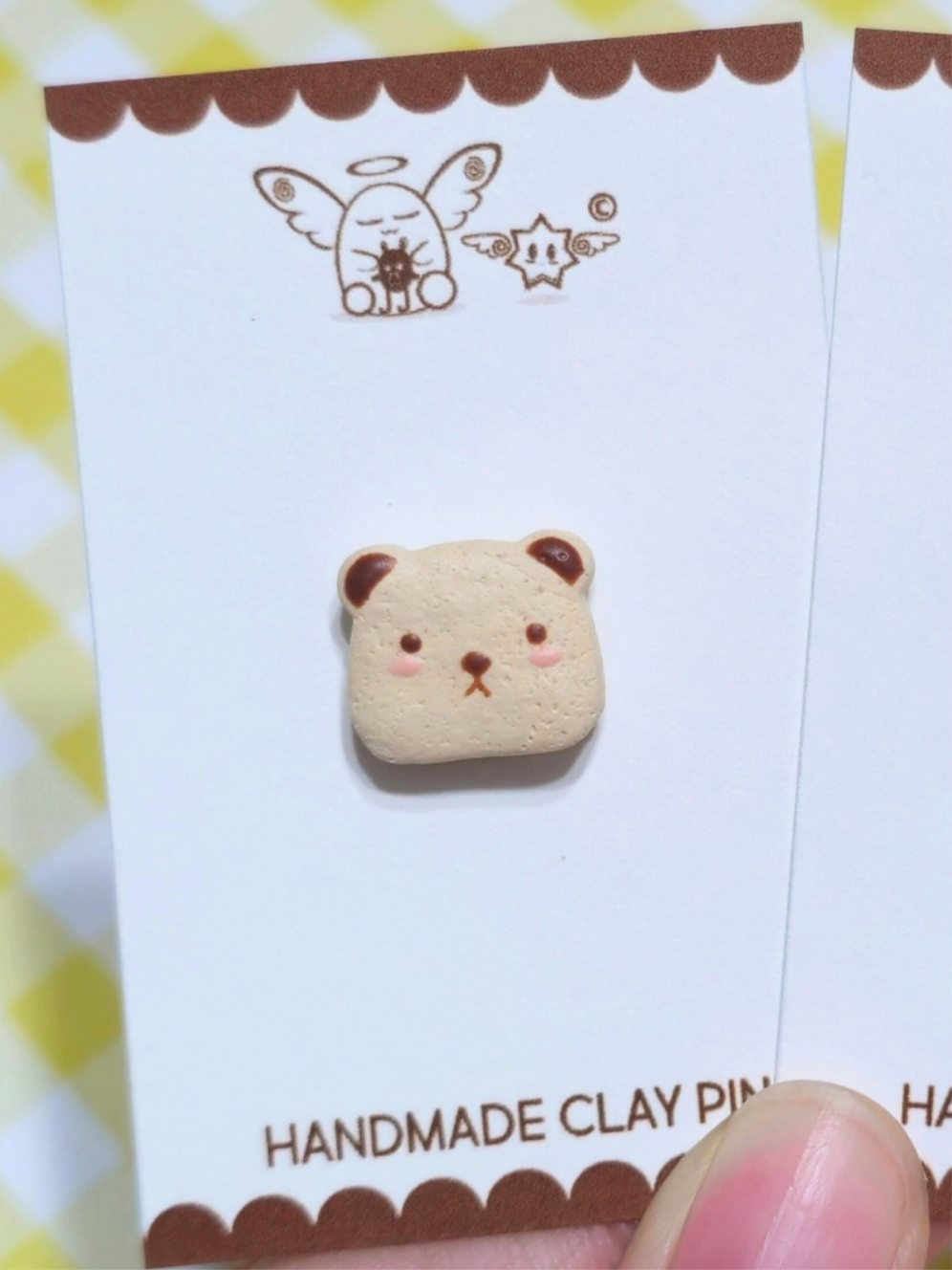 š» Kawaii Mini Bear head Cracker Cookies, Polymer Clay Pin
