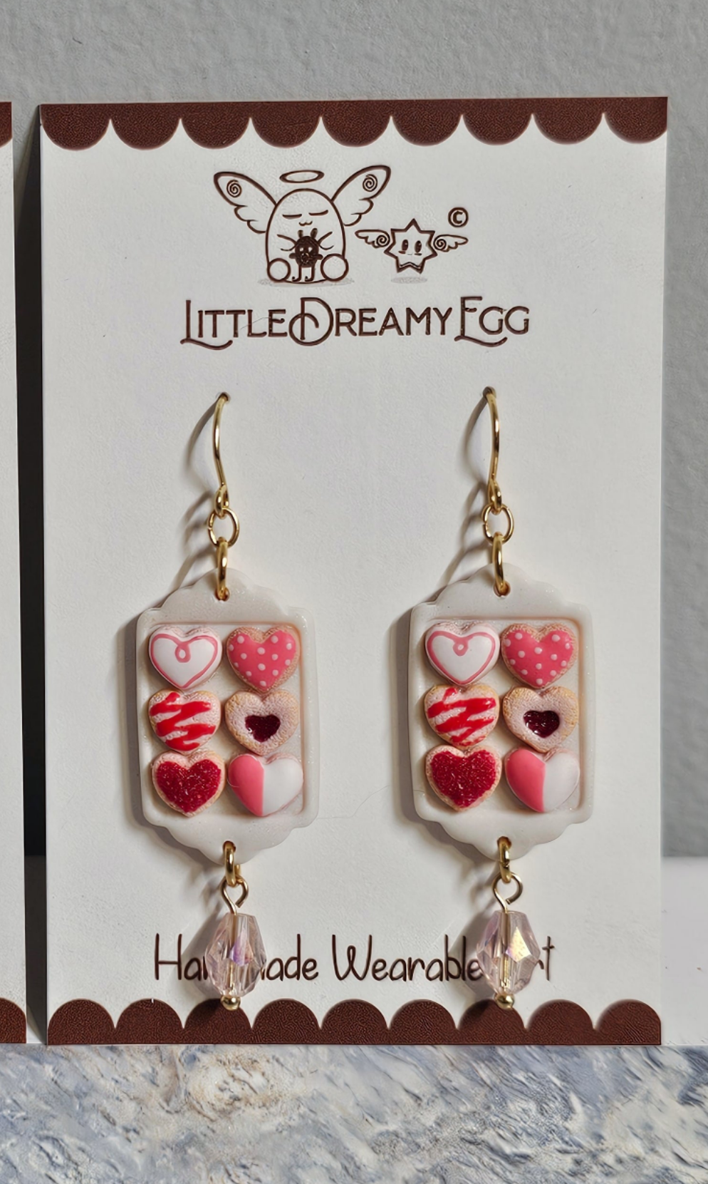 Valentine Heart Cookies Tray Earrings