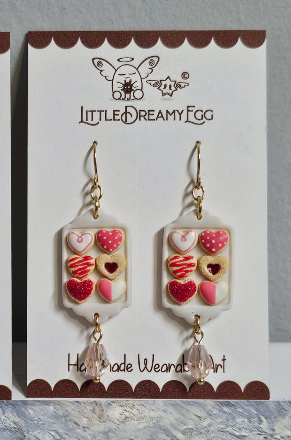 Valentine Heart Cookies Tray Earrings