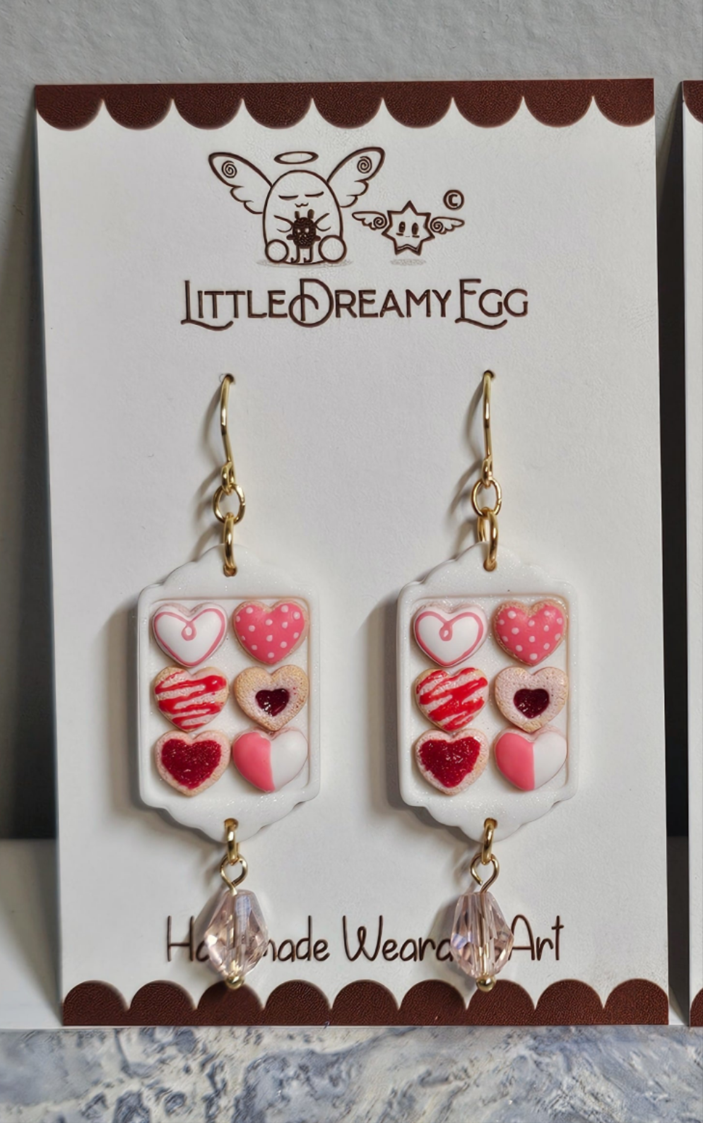 Valentine Heart Cookies Tray Earrings