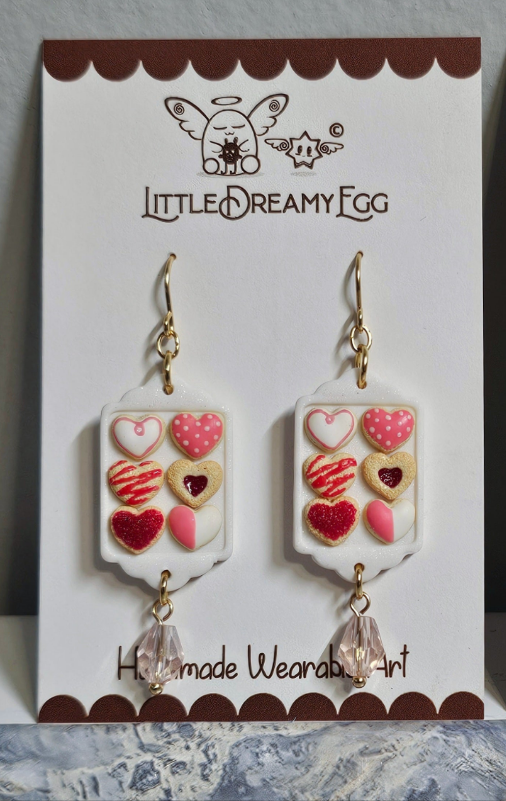 Valentine Heart Cookies Tray Earrings
