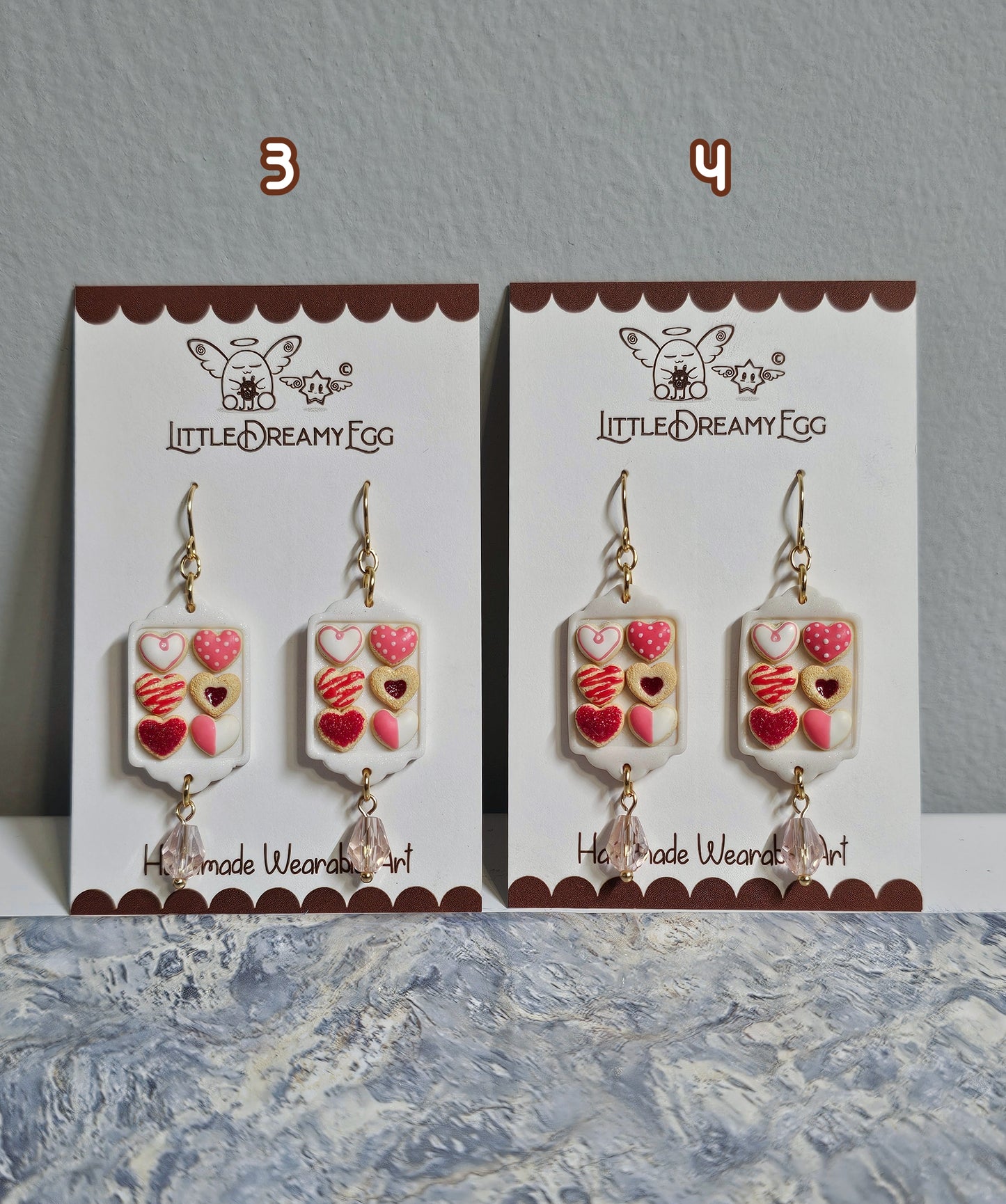 Valentine Heart Cookies Tray Earrings