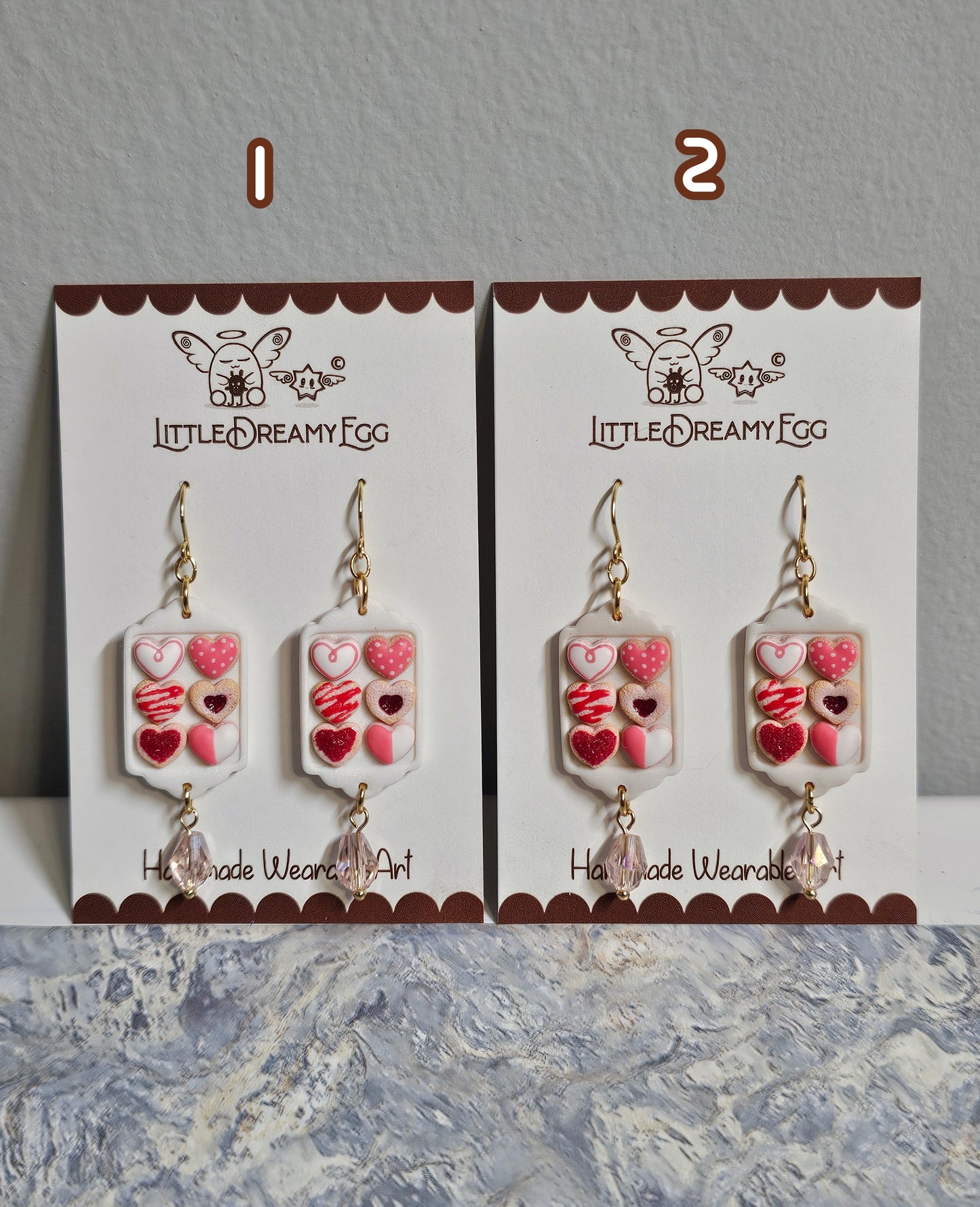 Valentine Heart Cookies Tray Earrings