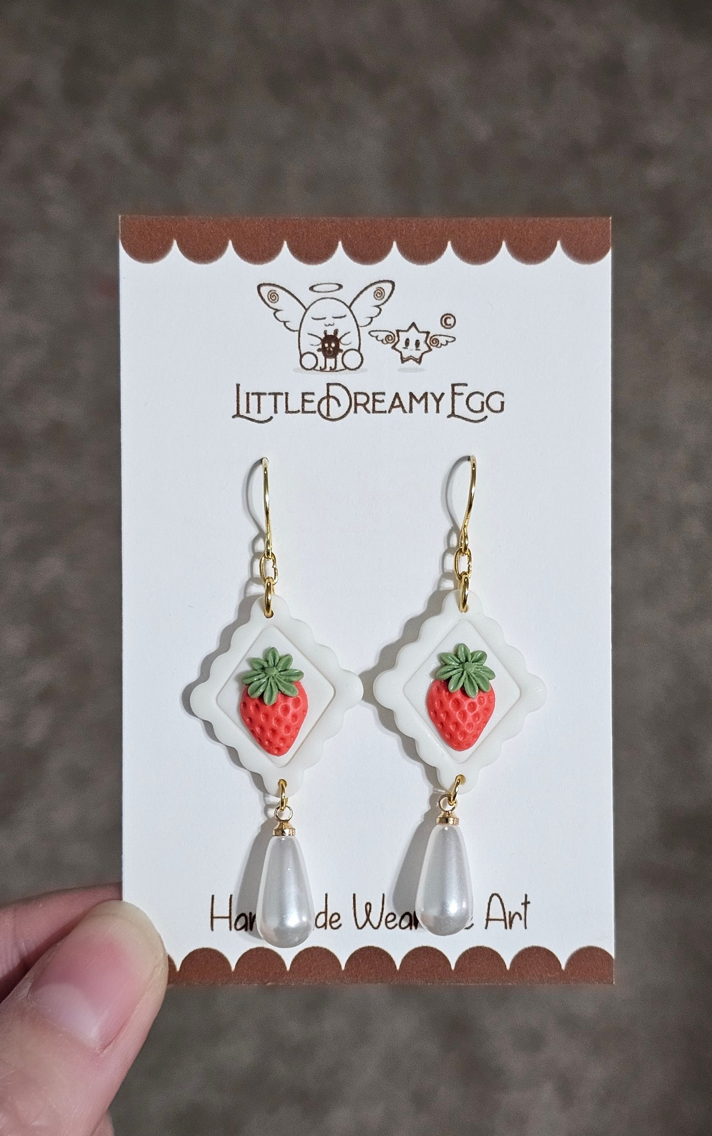 Strawberry Pearl Dangle&Drop