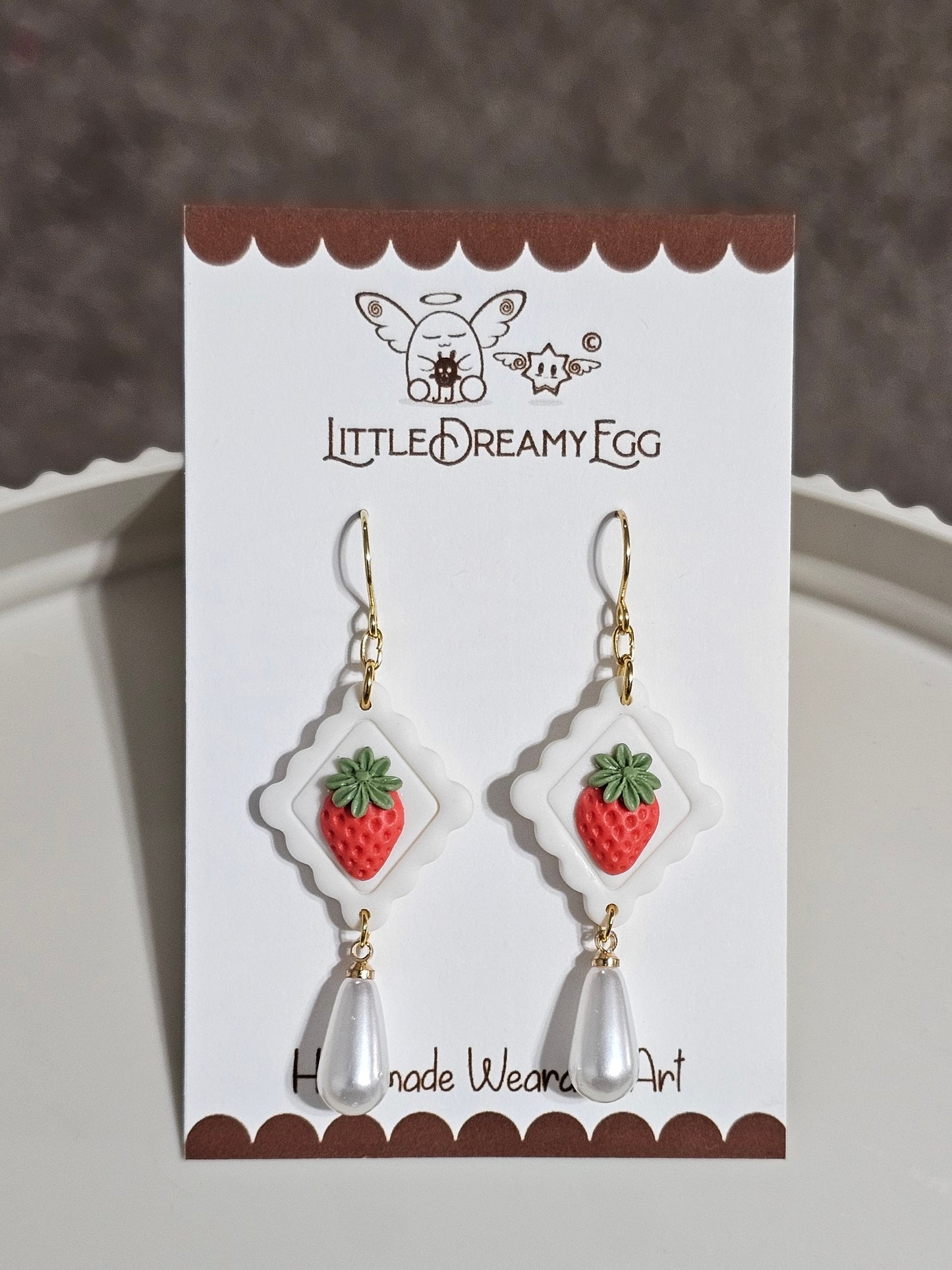 Strawberry Pearl Dangle&Drop