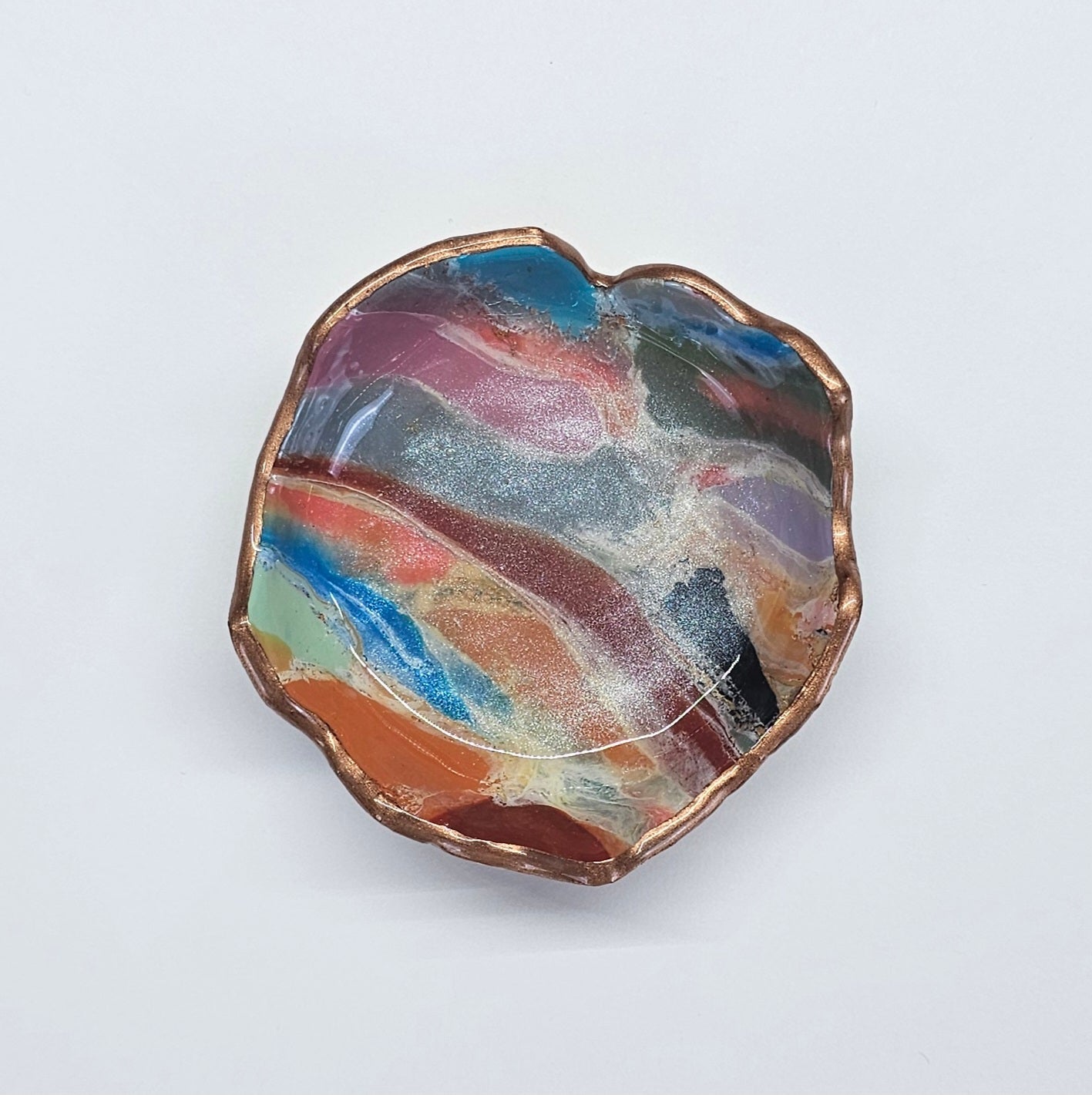 Unique handmade polymer clay jewelry dish, Irregular Shape #14