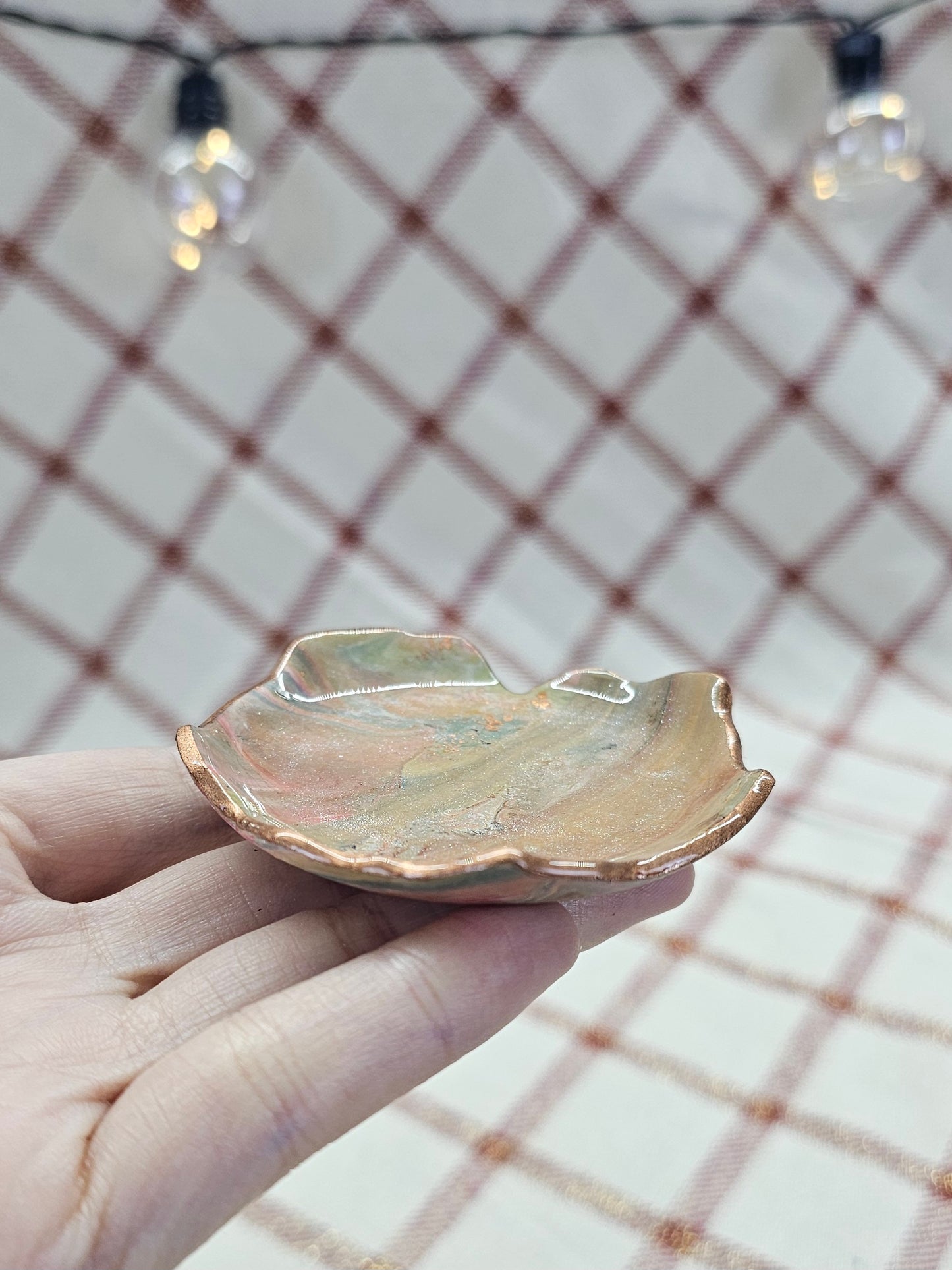 Unique handmade polymer clay jewelry dish, Irregular Shape #2