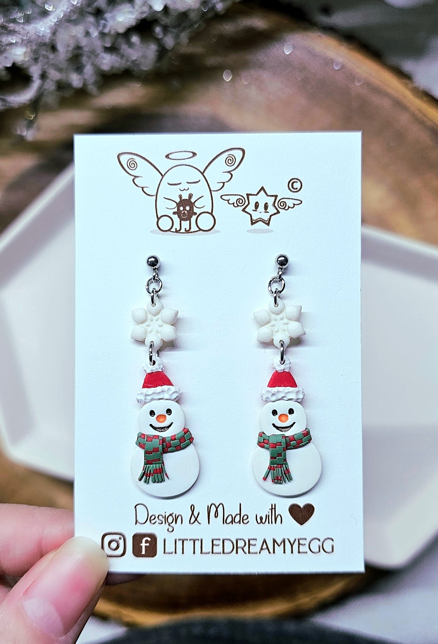 Snowman Clay Earrings