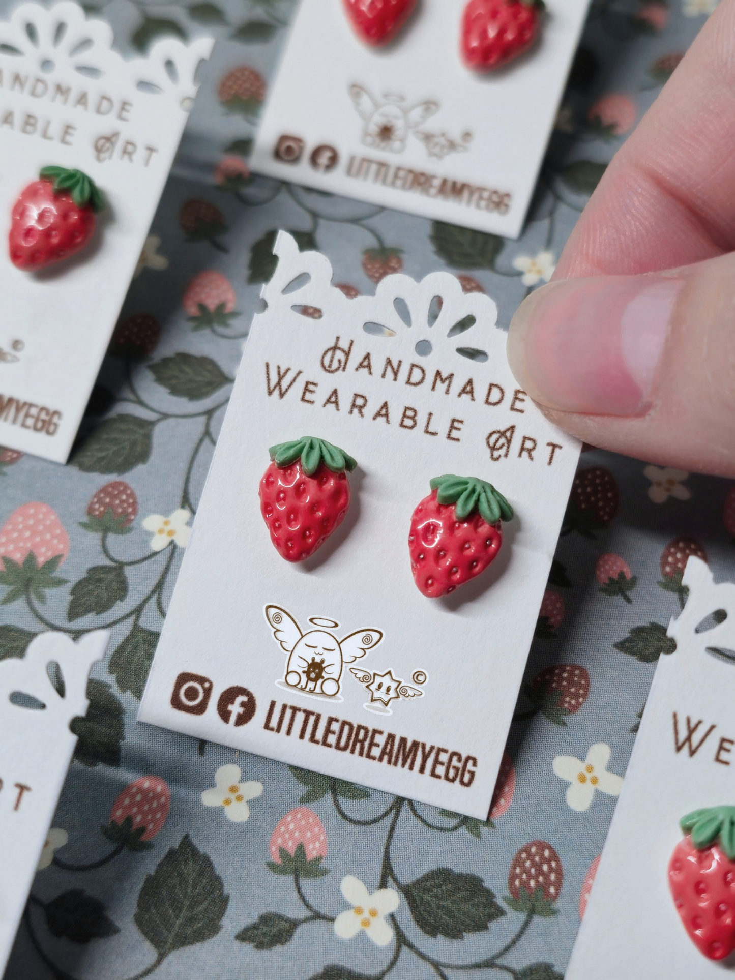 Strawberry Stud Earrings, Strawberry Earrings