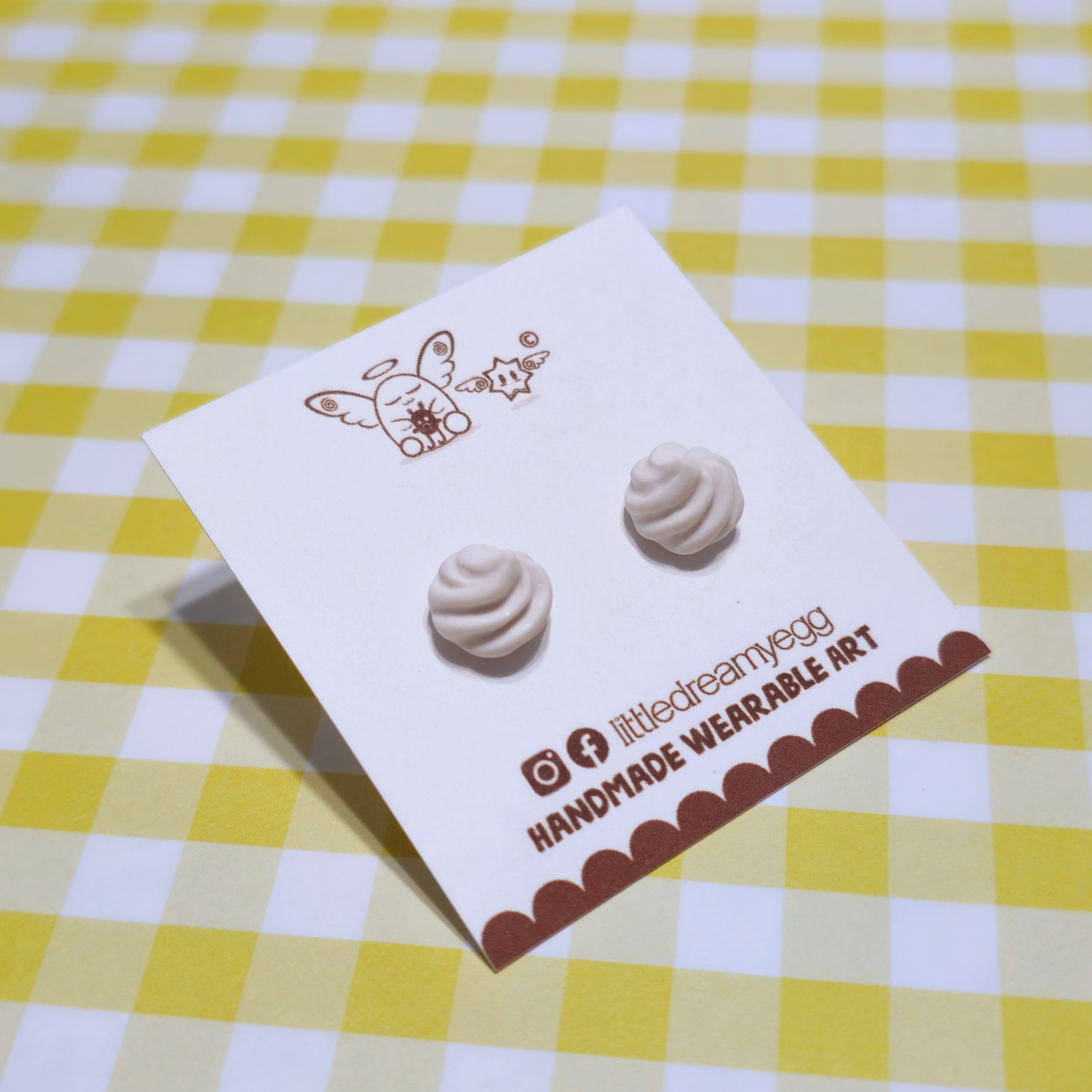 Whipped Cream Frosting, Cute, Trendy, Polymer Clay Earrings