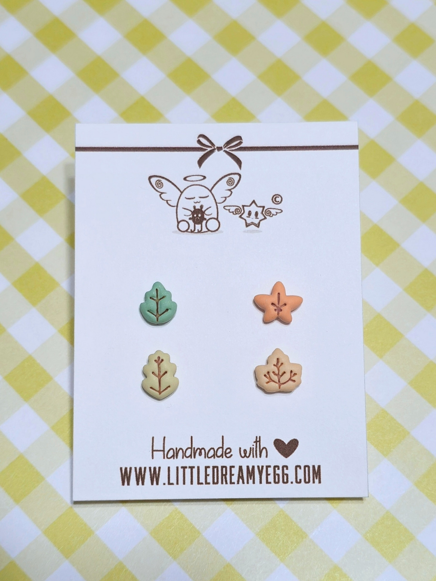 Kawaii Assorted Fall Leaves Set, Polymer Clay Earrings