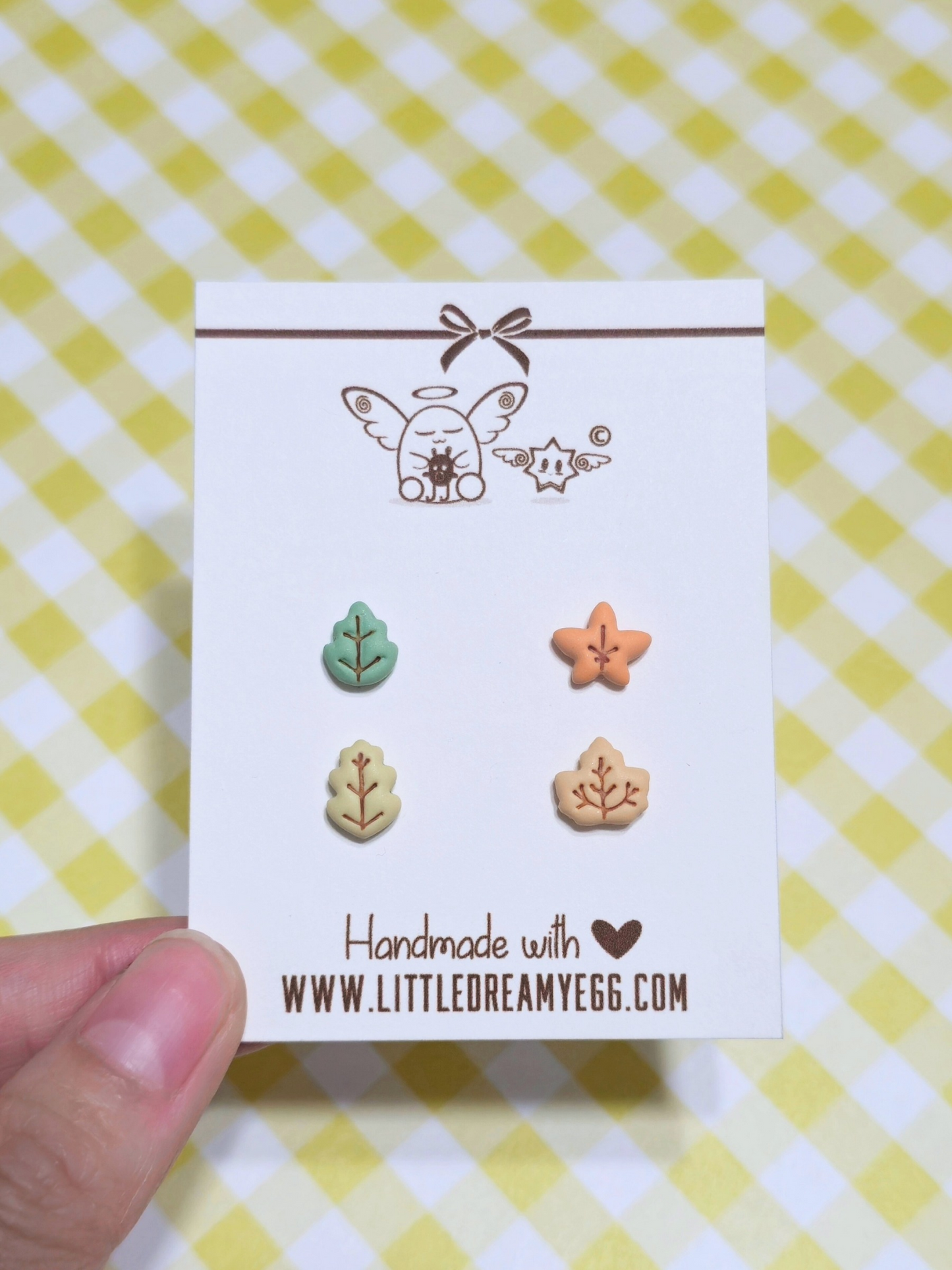 Kawaii Assorted Fall Leaves Set, Polymer Clay Earrings