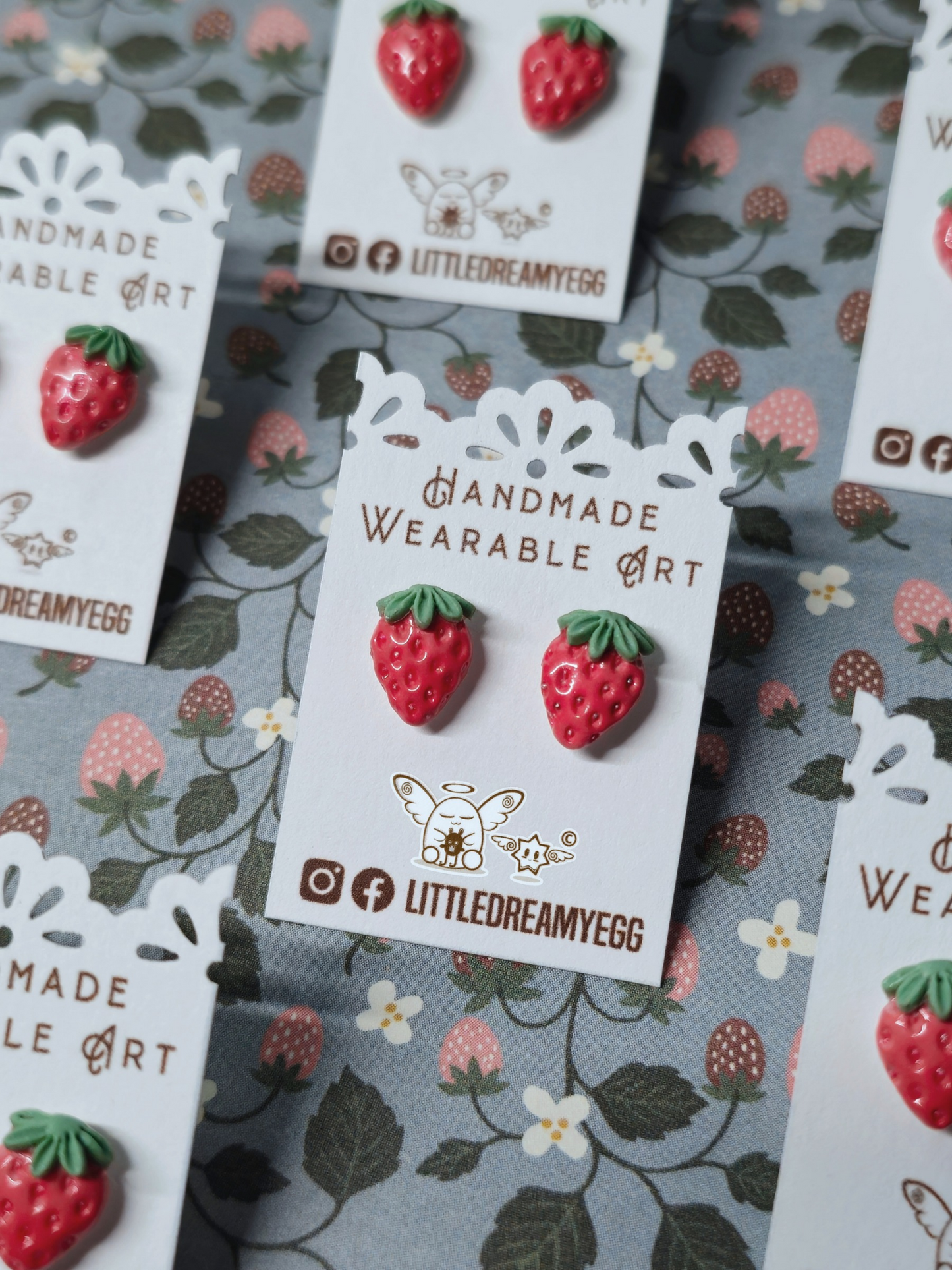 Strawberry Stud Earrings, Strawberry Earrings