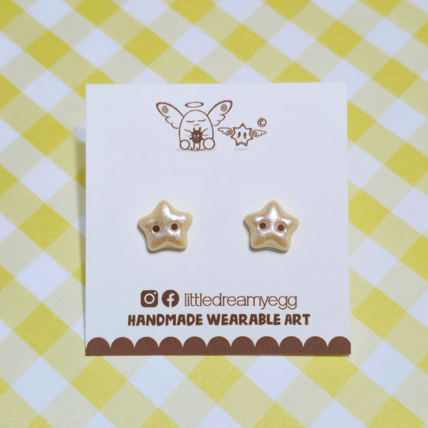 Twinkle Star Spirits, Cute, Kawaii, Polymer Clay Earrings
