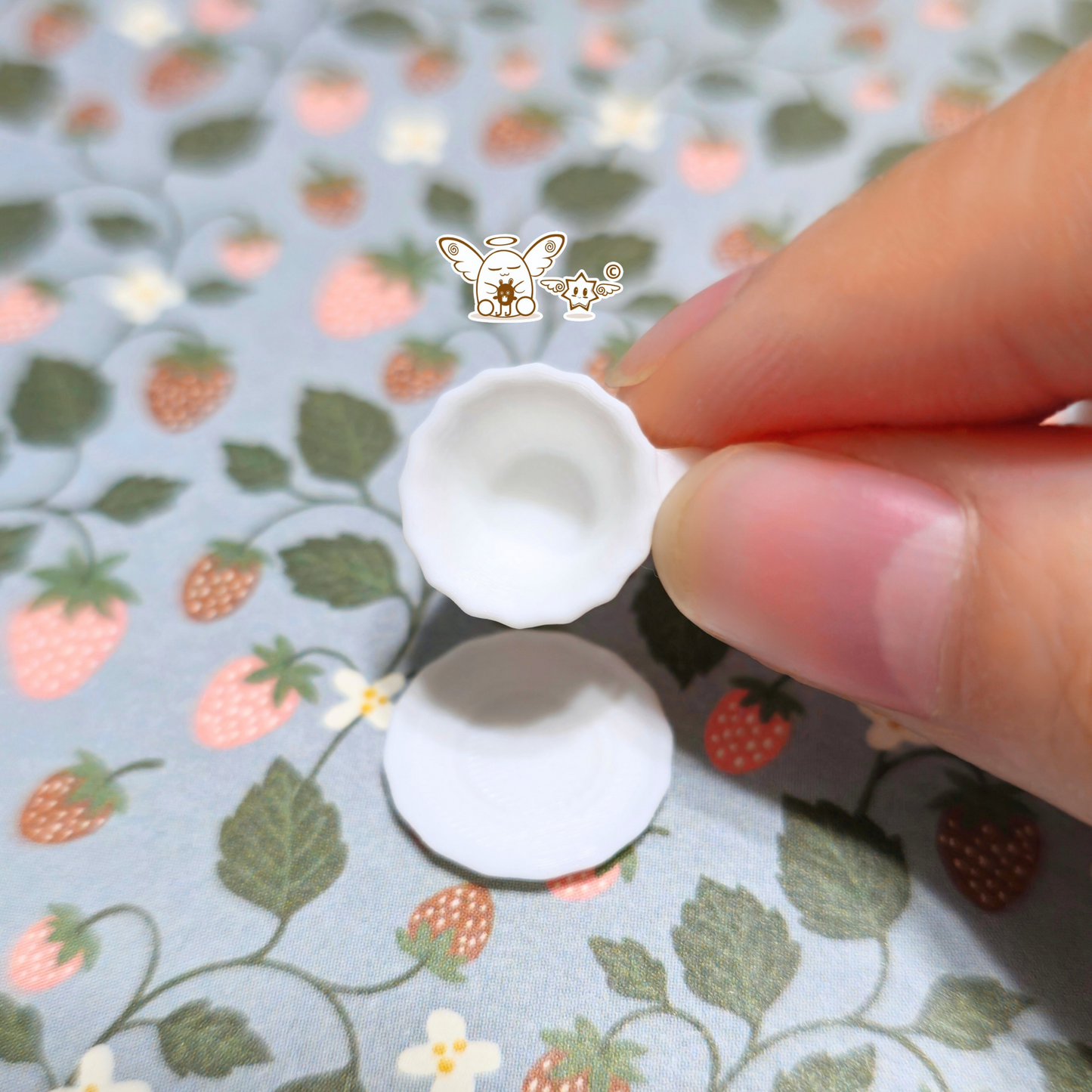 Mini Scallop Edge Tea Cup with Plate Set