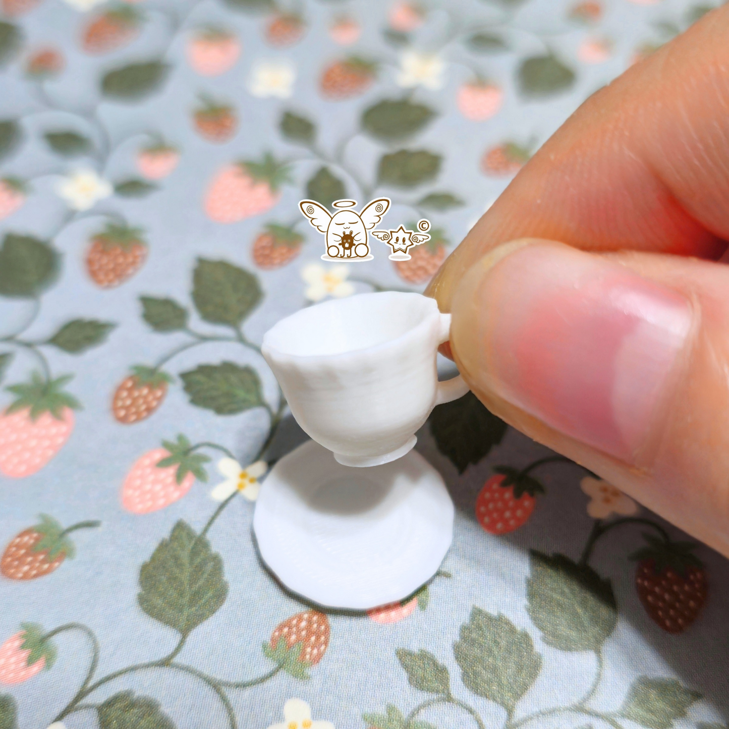 Mini Scallop Edge Tea Cup with Plate Set