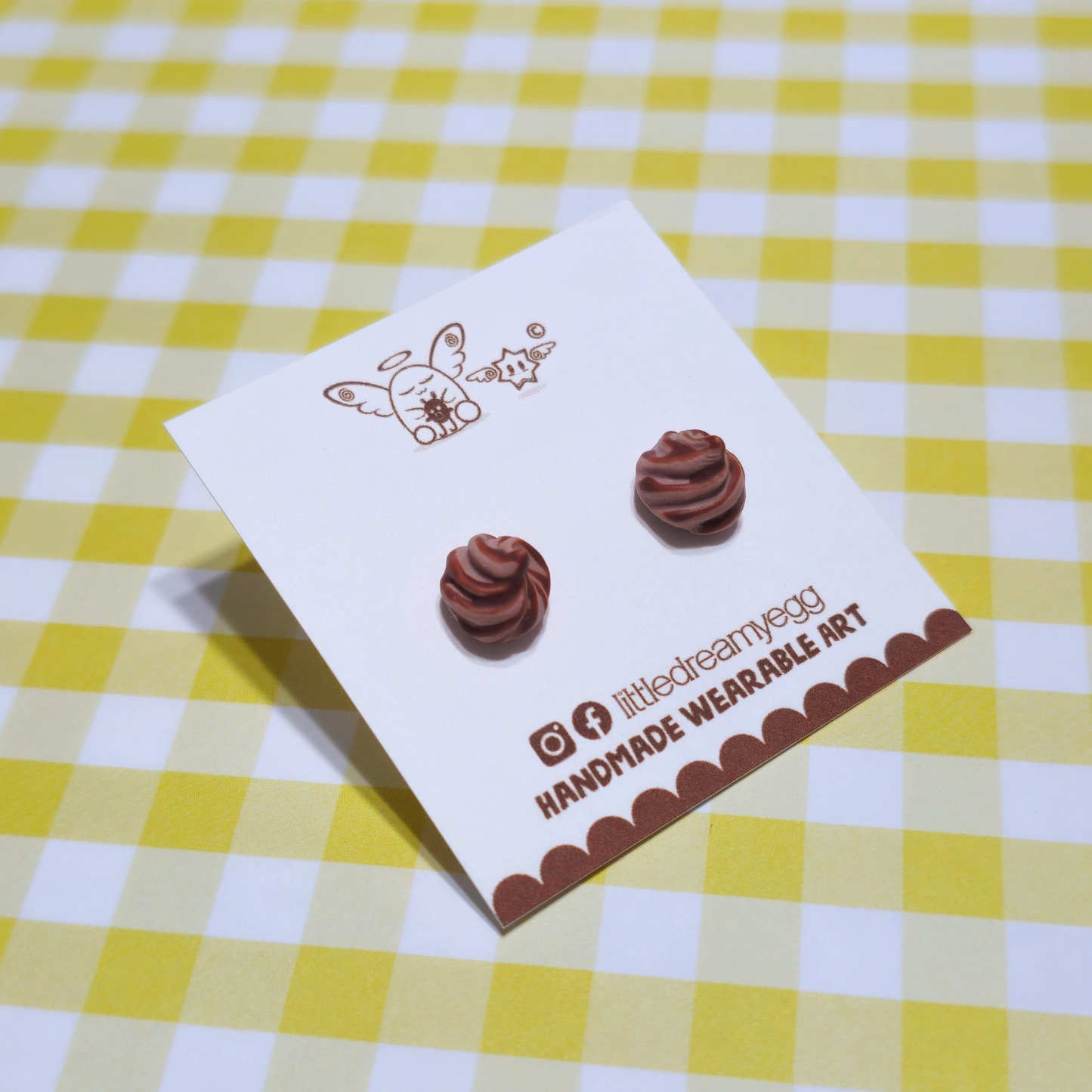 Whipped Cream Frosting, Cute, Trendy, Polymer Clay Earrings