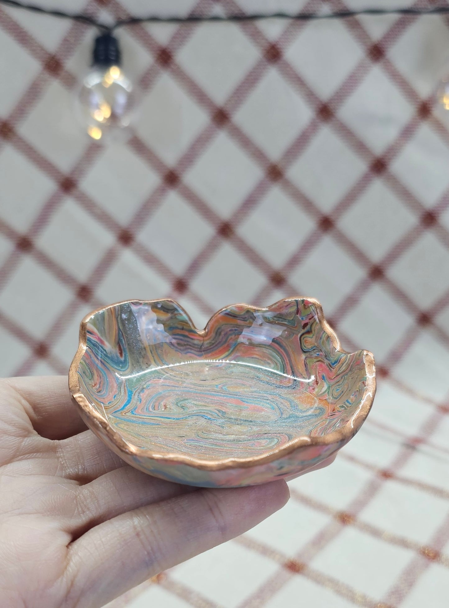 Unique handmade polymer clay jewelry dish, Natural Shape #13