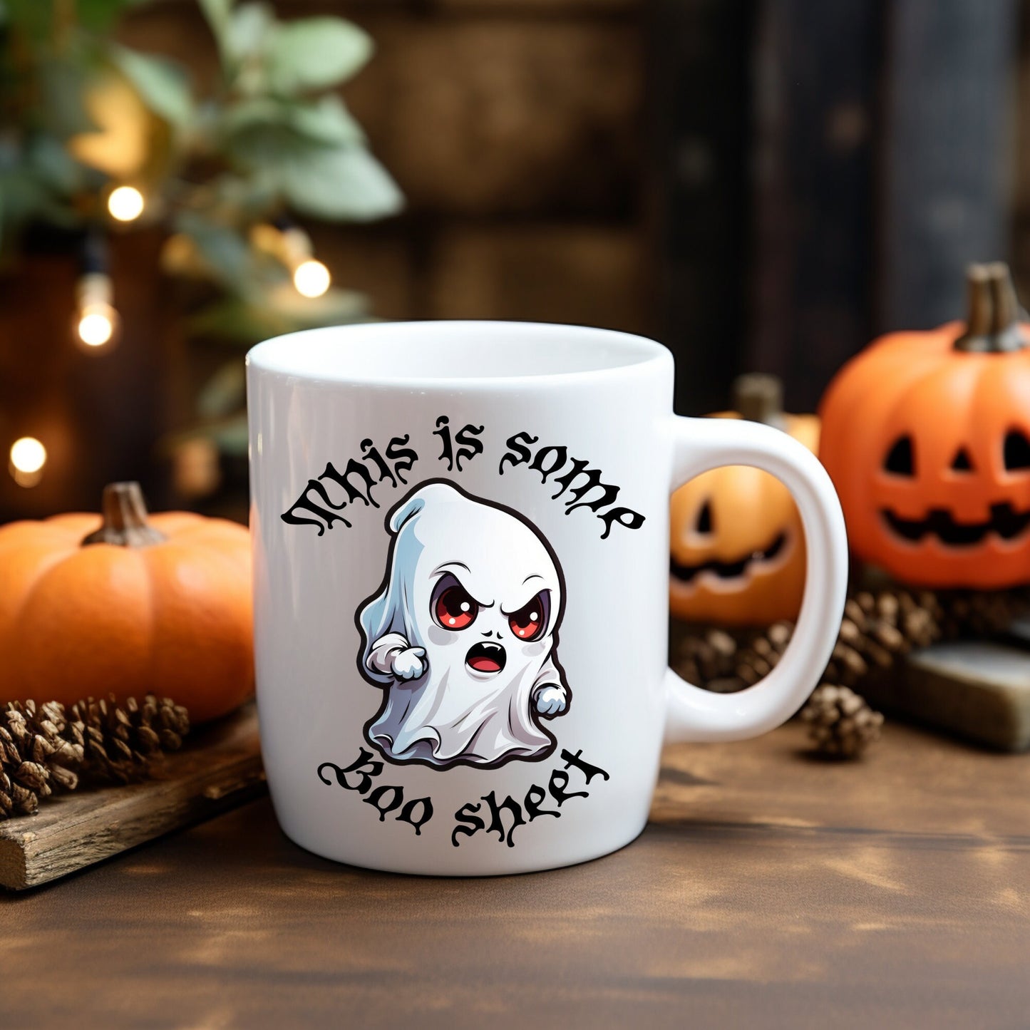 Funny Halloween Cute Angry Ghost Boo Sheet Sublimation Design | Digital Download