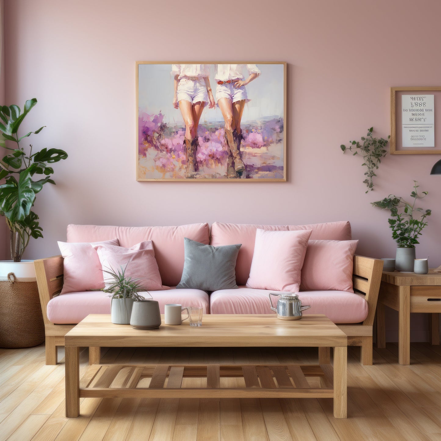 Western cowgirl Boots | purple floral flowers | Girly Wall Art | | Pink Apartment Painting | 1950s painting | Retro Downloadable print