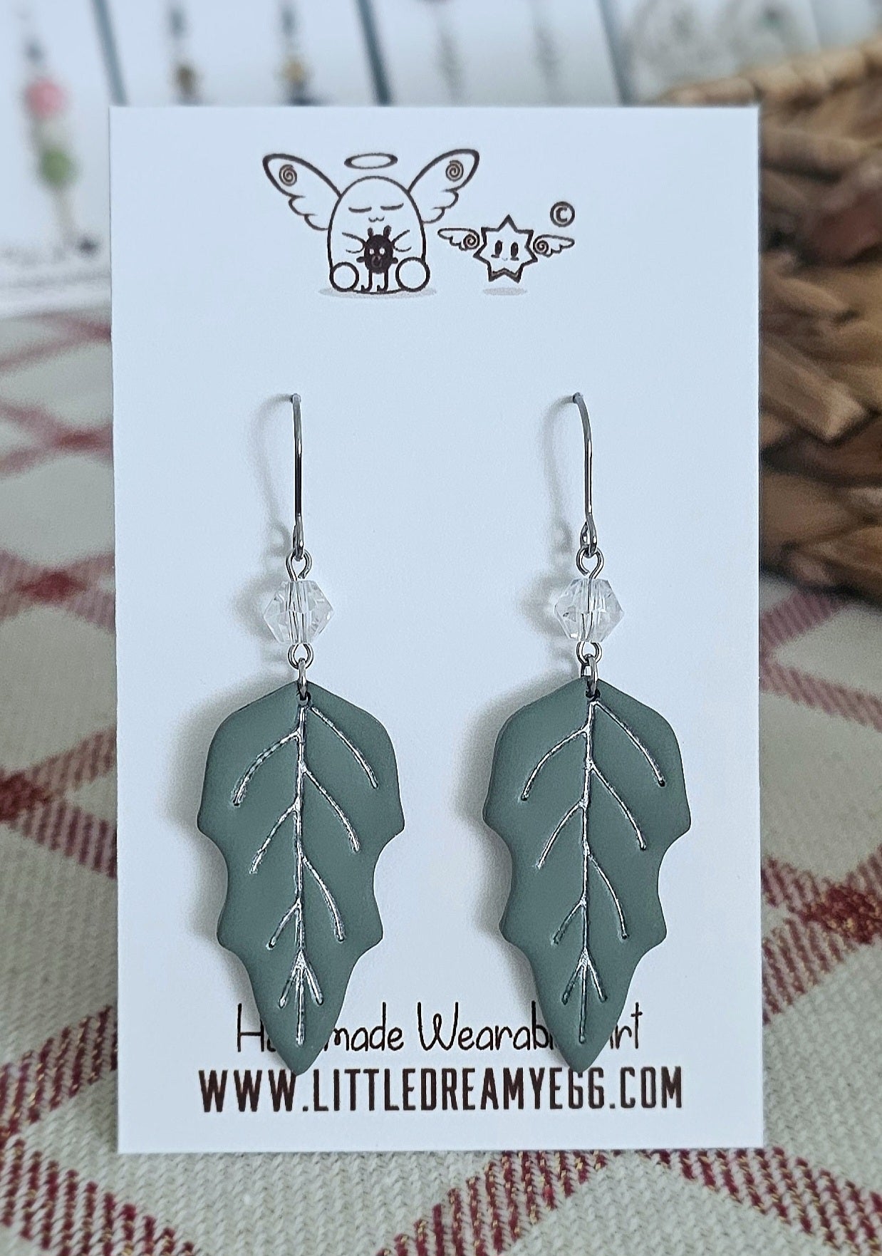 Pure and Young, Clay Leaf Earrings, Dangle Earrings