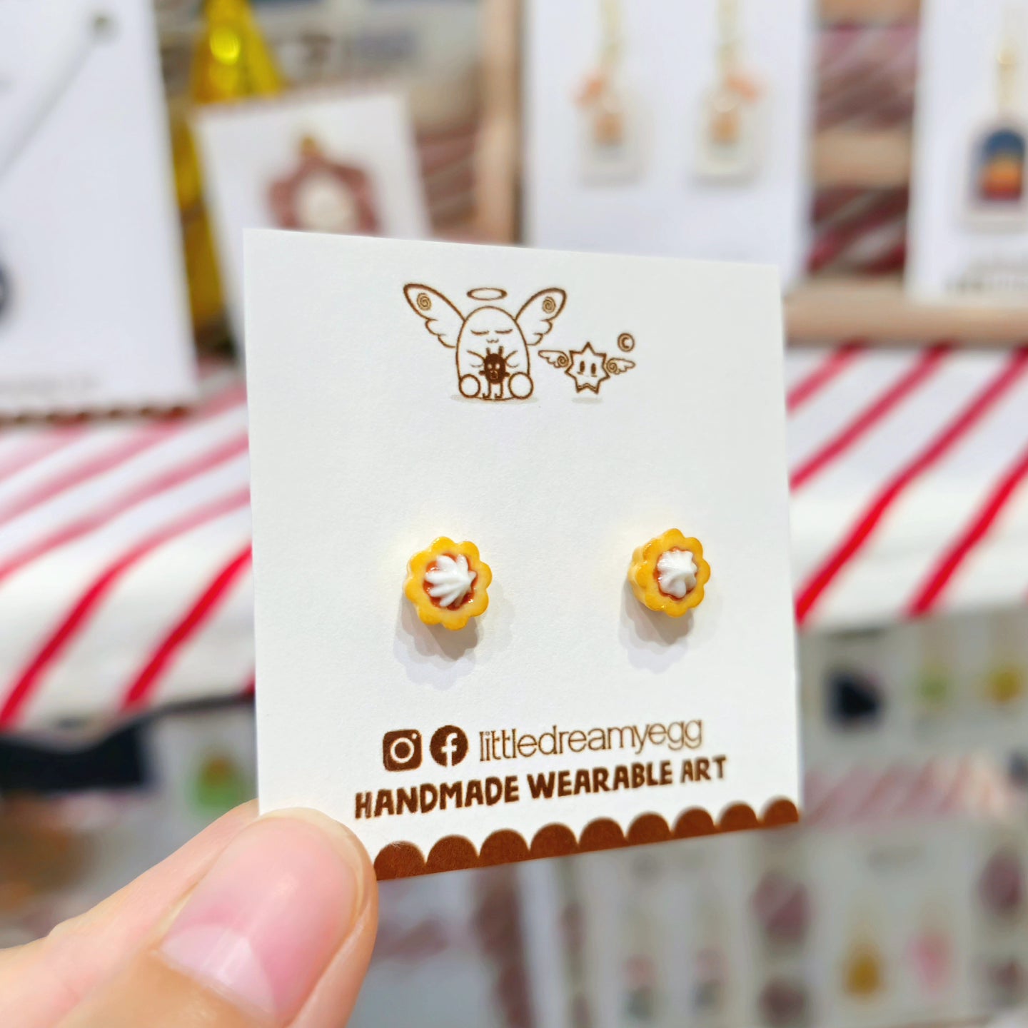 Pumpkin Pie Bite, Polymer Clay Earrings