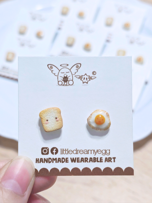Toast and Egg Earrings