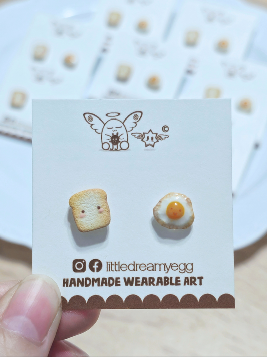 Toast and Egg Earrings