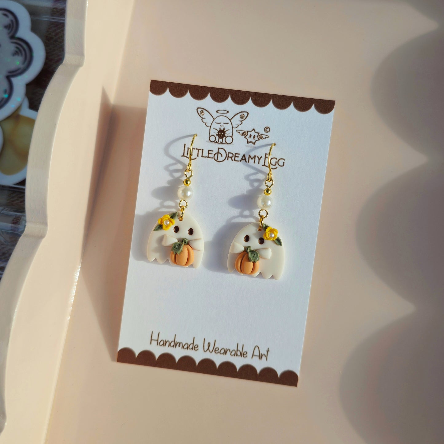 Ghost hugging pumpkin Dangles