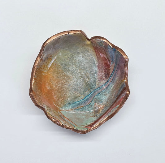 Unique handmade polymer clay jewelry dish, Irregular Shape #12