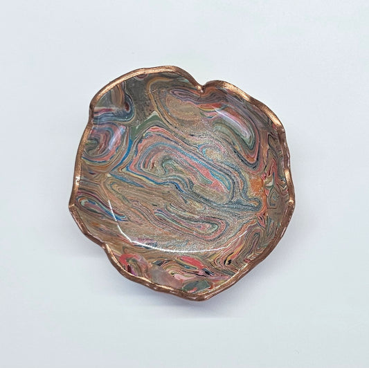 Unique handmade polymer clay jewelry dish, Natural Shape  #13