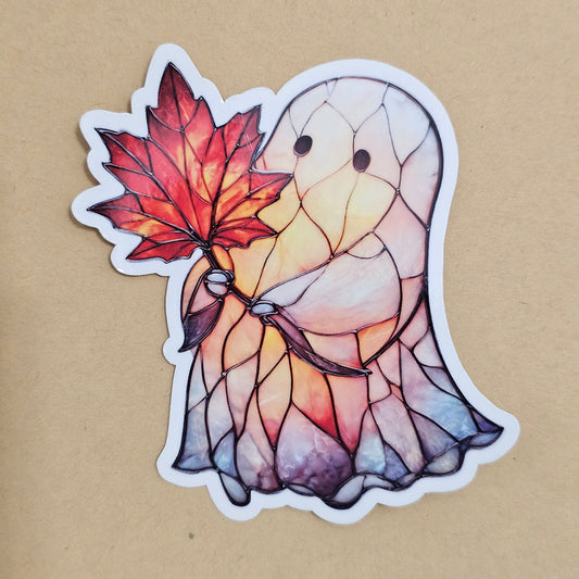 Ghost holding a maple leaves