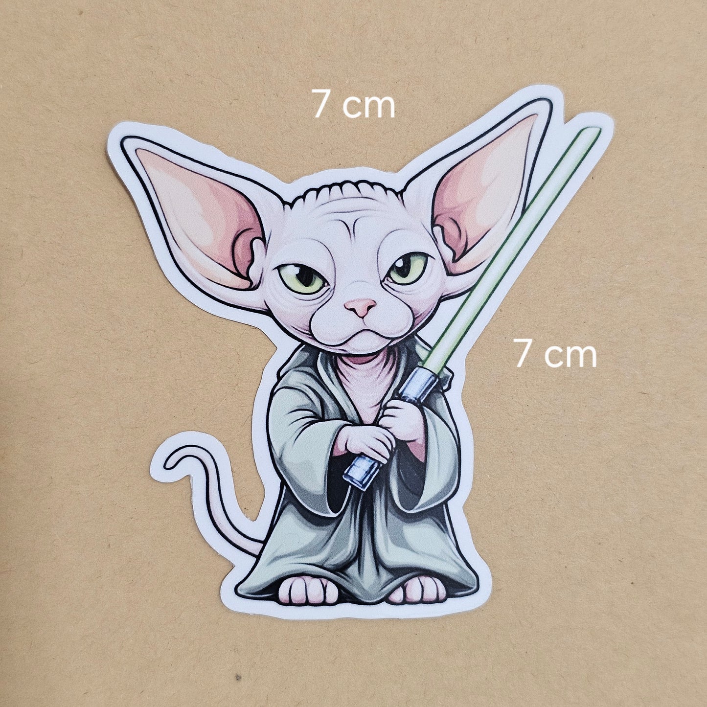 Sphynx cat with lightsaber