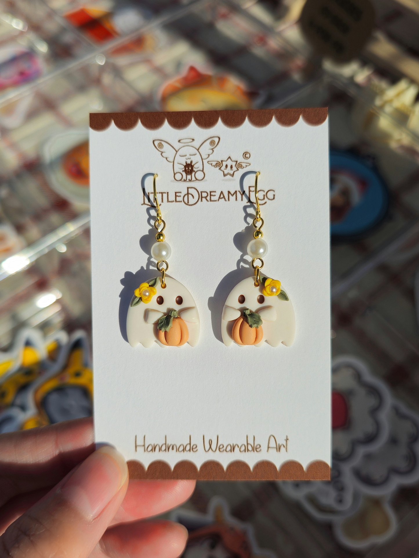Ghost hugging pumpkin Dangles
