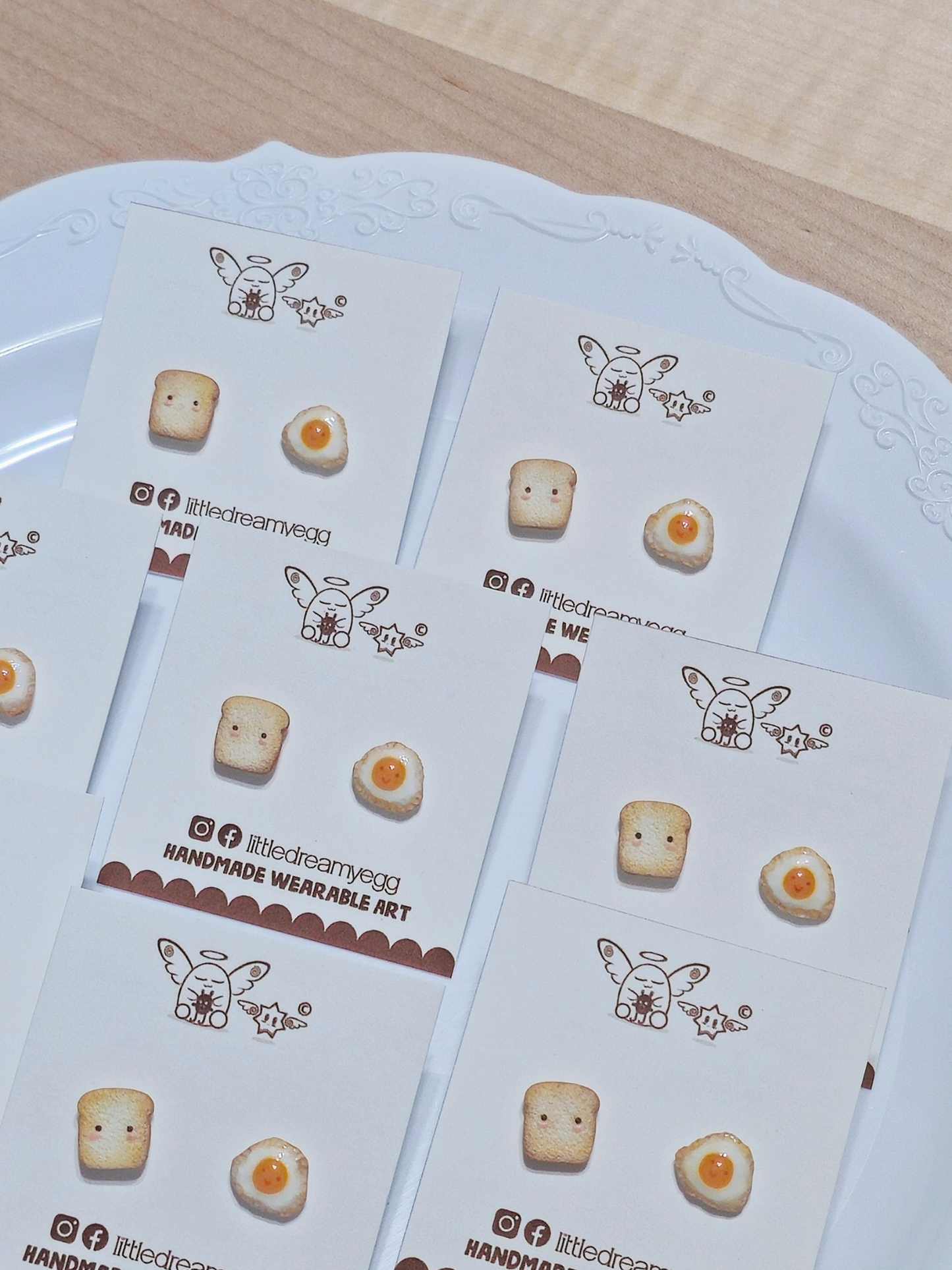 Toast and Egg Earrings