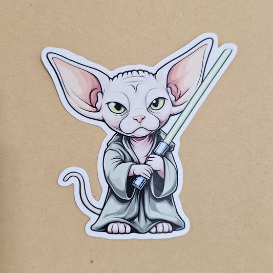 Sphynx cat with lightsaber
