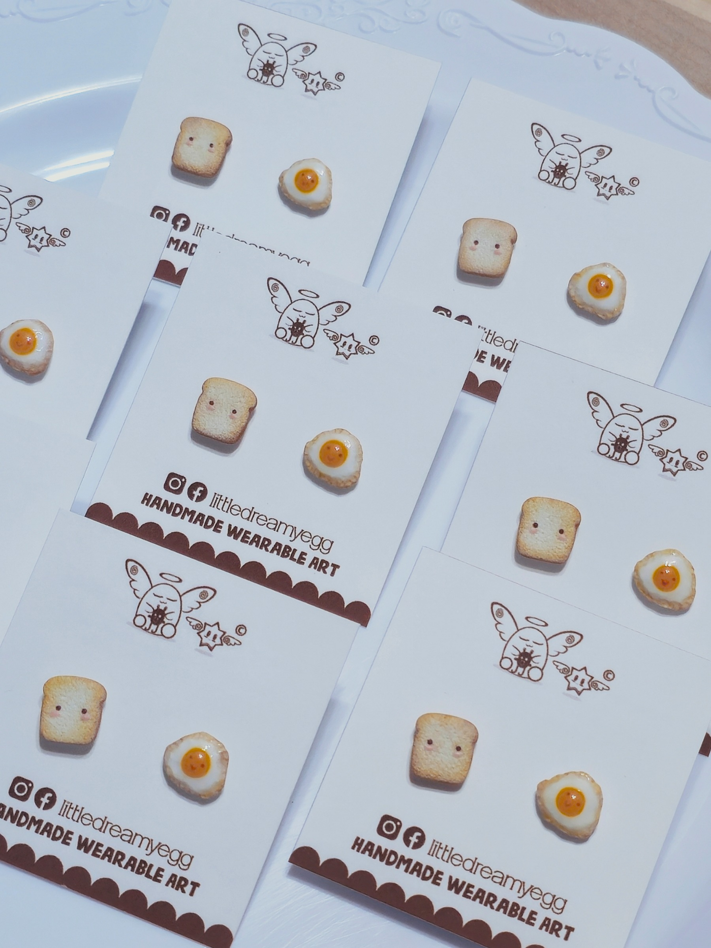 Toast and Egg Earrings