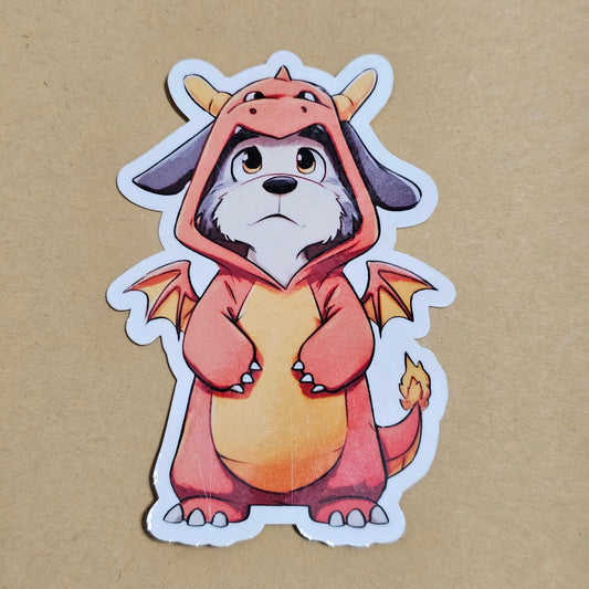 Cute Dog in a Charmander suit
