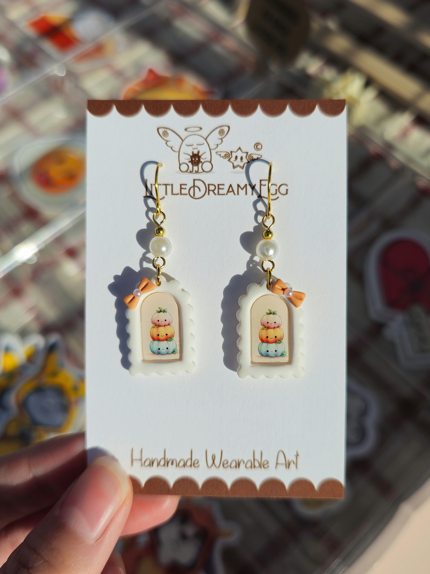 Pastel Stacking Pumpkin Picture Dangles