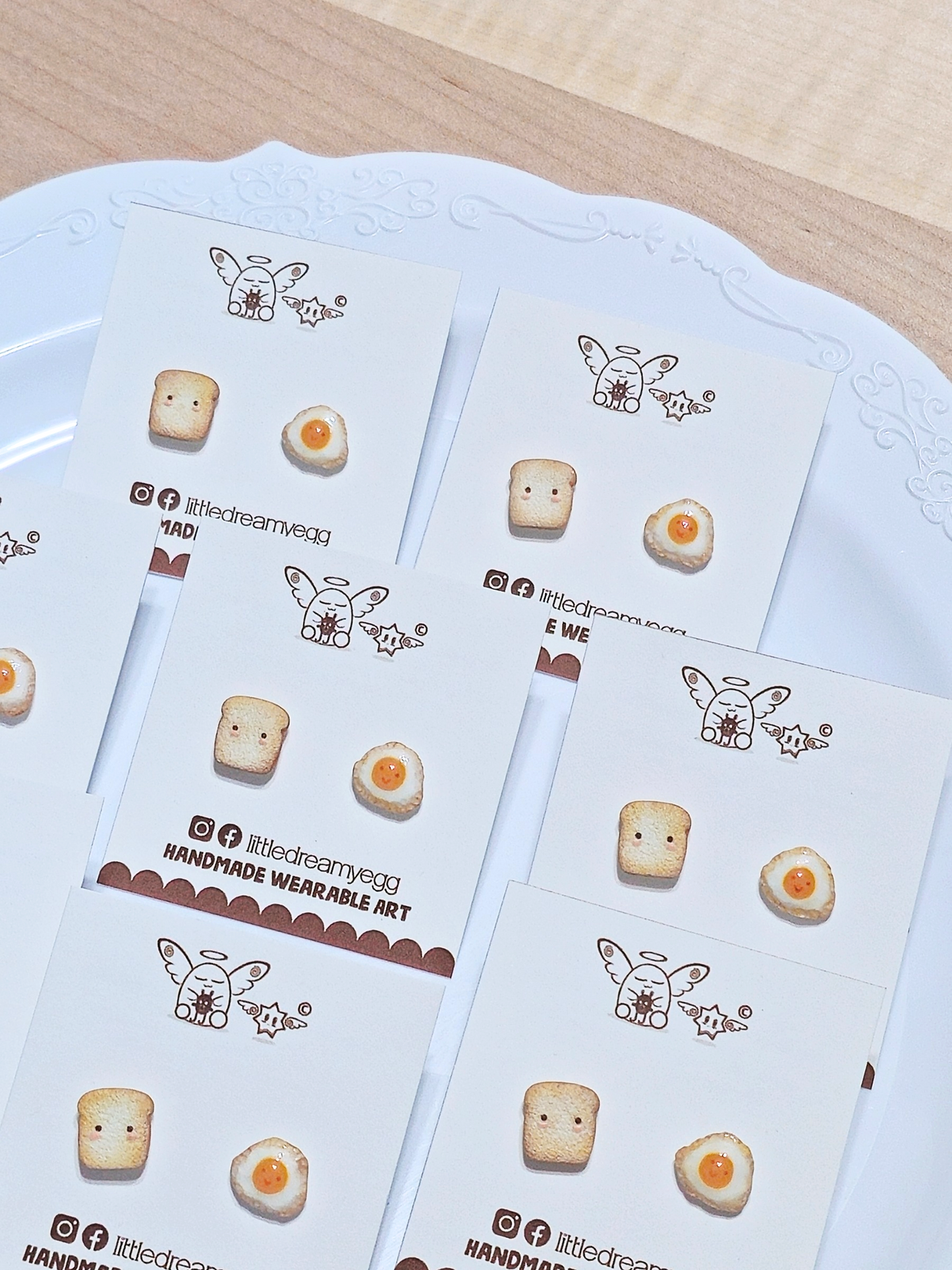 Toast and Egg Earrings