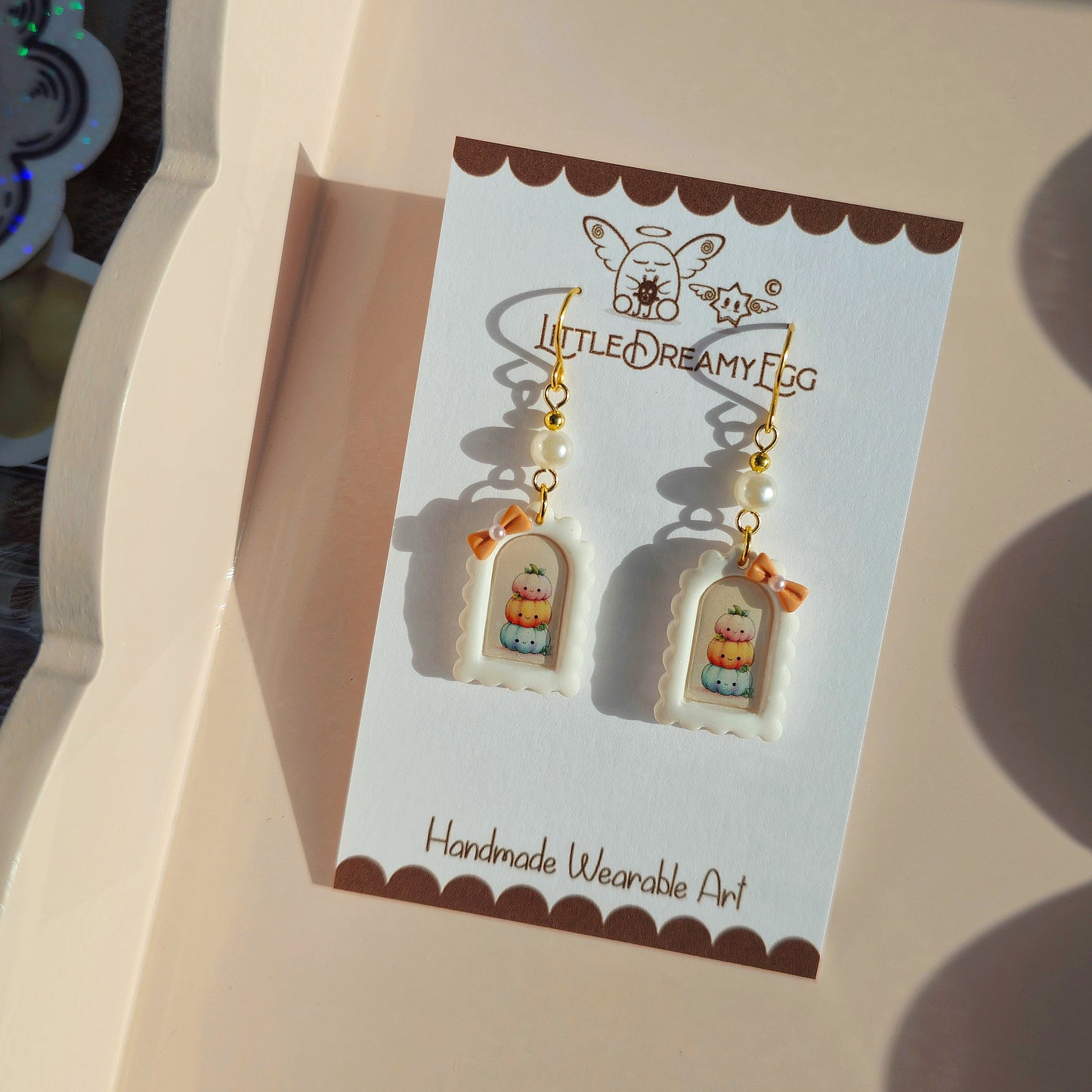 Pastel Stacking Pumpkin Picture Dangles