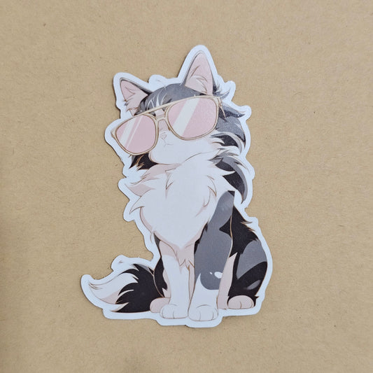 Kawaii Cat with oversized sunglasses