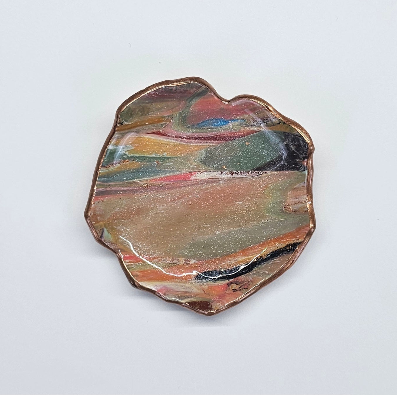 Unique handmade polymer clay jewelry dish, Irregular Shape #8