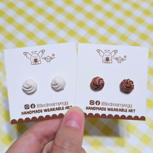 Whipped Cream Frosting, Cute, Trendy, Polymer Clay Earrings