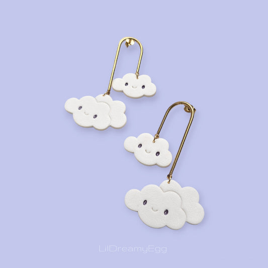 Cute Cumulus Clouds Dangle Earrings | Kawaii Clouds Earrings