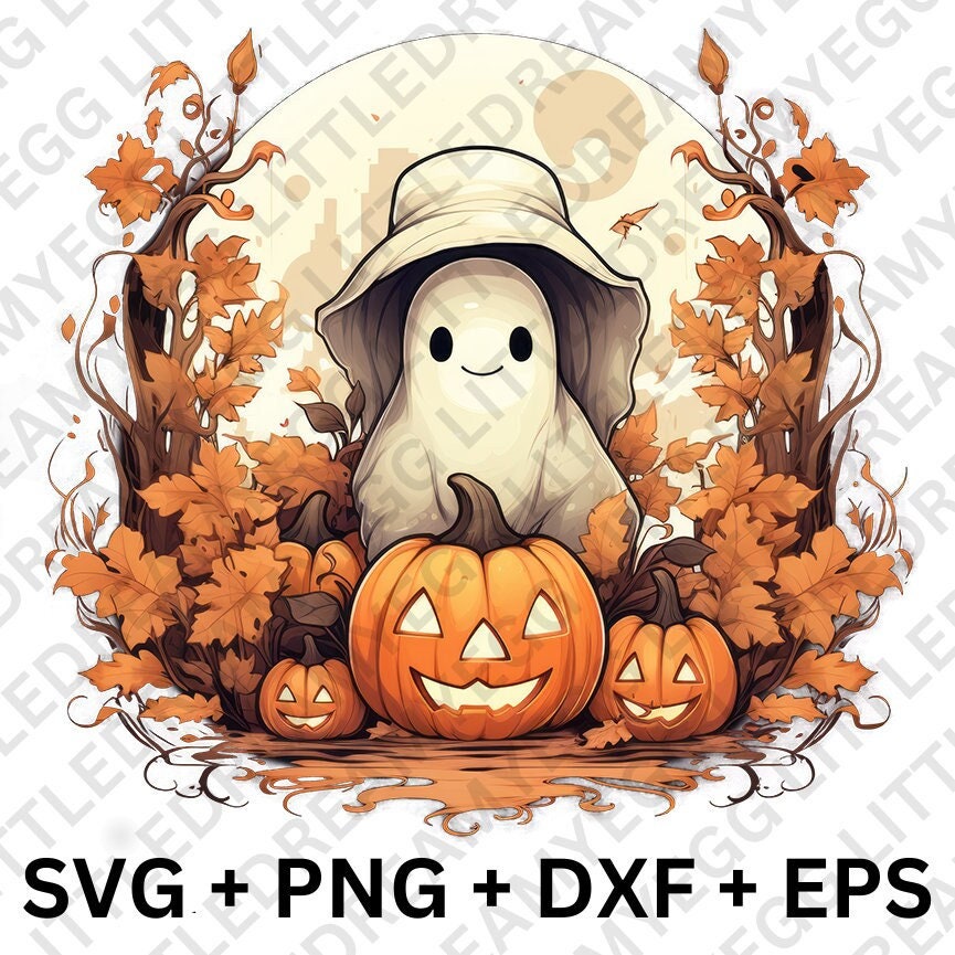 Adorable Halloween Ghost Sublimation Design | Vector Graphics for Cups, T-shirts & More | Digital Download