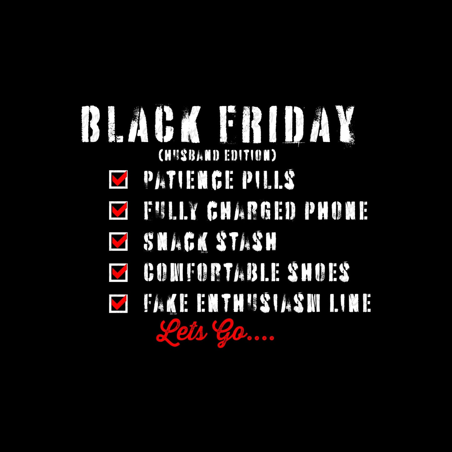 Black Friday Checklist Bundle | Funny Husband & Couple Shirts Design | Digital Download