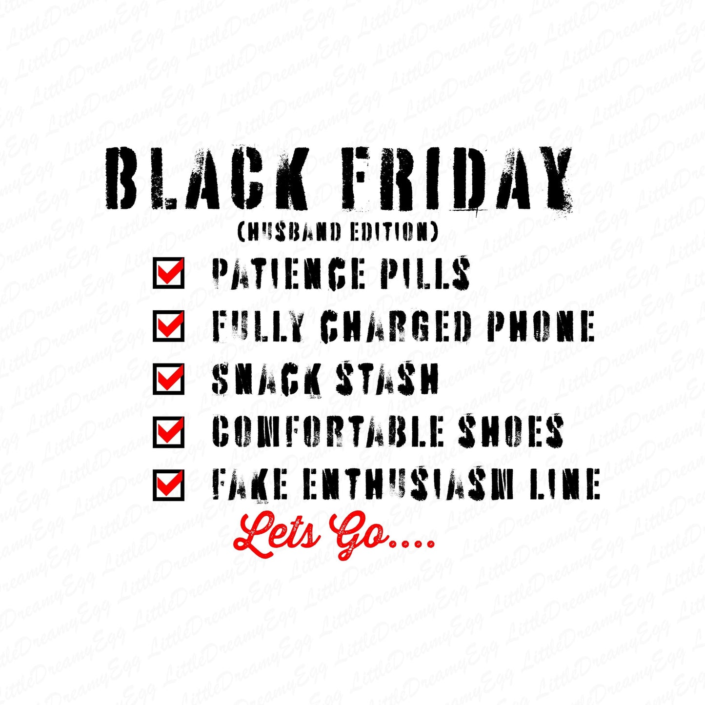 Black Friday Checklist Bundle | Funny Husband & Couple Shirts Design | Digital Download