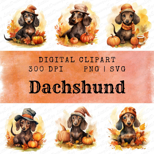 Top 10 Dog Breed: Cute Dachshund Bundle PNG, Autumn vibe sublimation, Fall, Thanksgiving, t-shirt, Mugs, Graphic design Digital Download